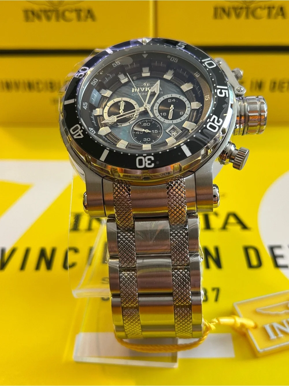 Invicta Coalition Forces MOP Silver Stainless Steel Chronograph